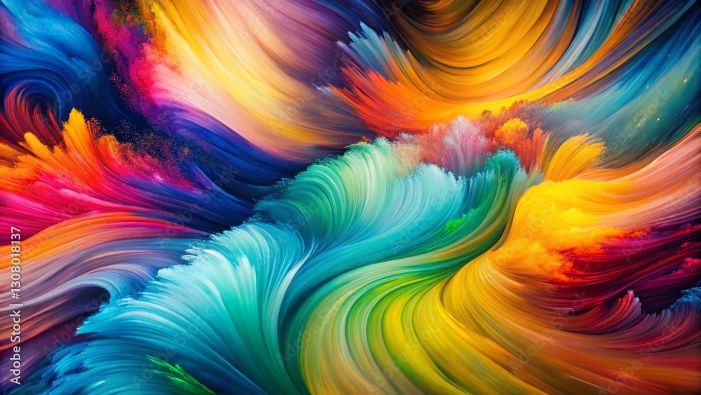 Obraz premium Artistic Brushstroke Background with Gradient Colors, Copy Space Left