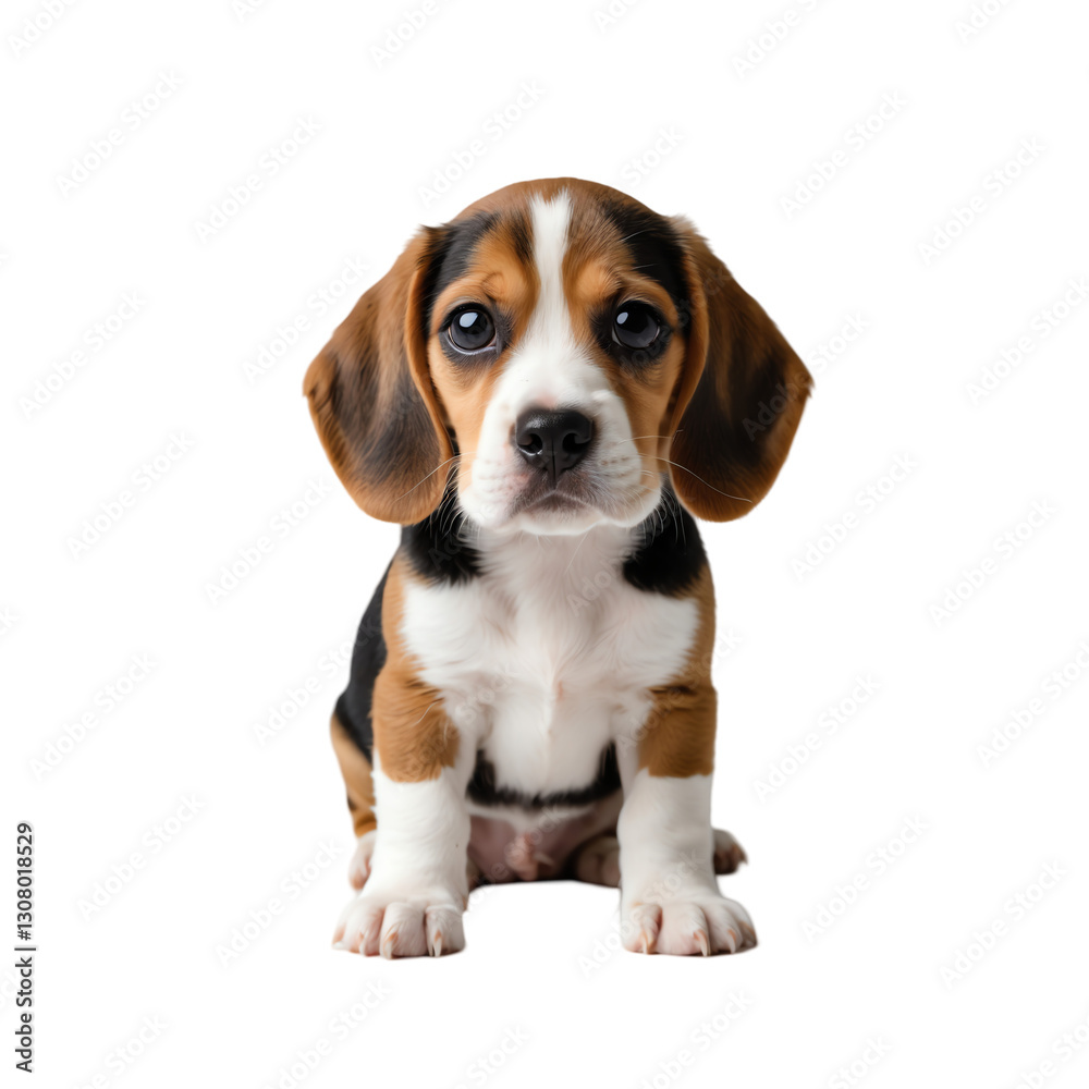Playful Beagle Puppy with Big Eyes and Short Legs Isolated on Transparent Background. Playful Beagle Puppy with Big Eyes and Short Legs Isolated on Transparent Background.