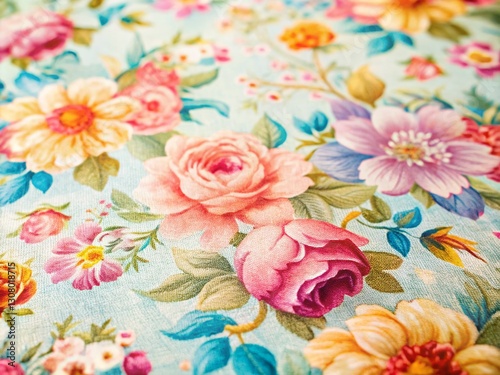 Artistic Grainy Pastel Flower Print: Soft Floral Design for Textile, Wallpaper, and Decor