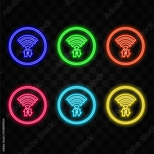 Wi-Fi hotspot neon sign. yellow.