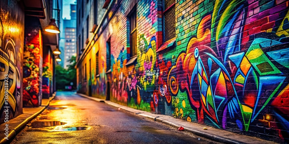 Fototapeta premium Artistic Urban Street Art Doodle Texture Background - Grunge Wall Graffiti Design