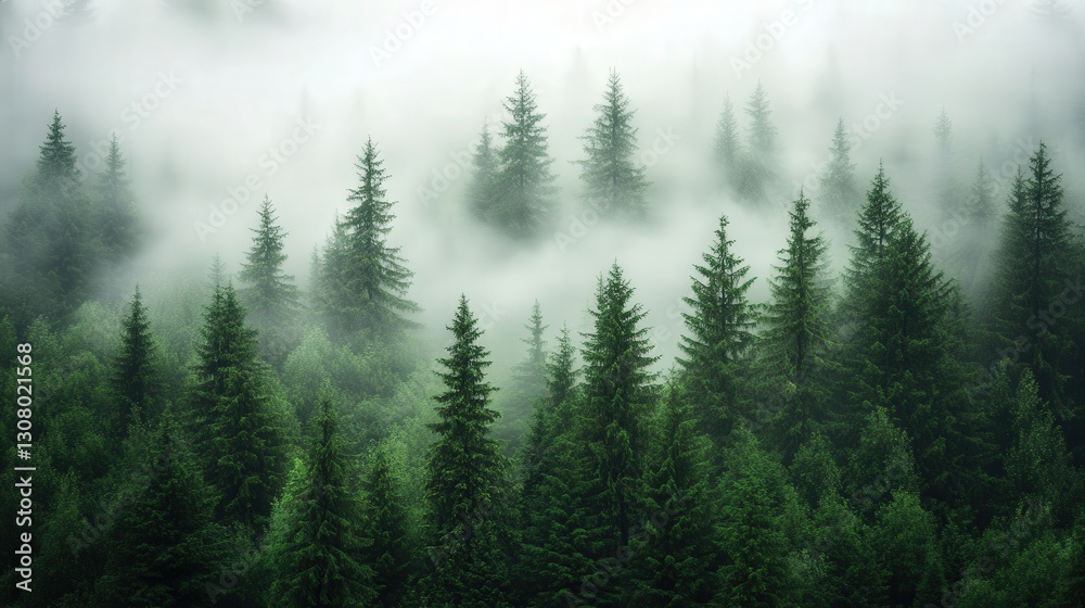 tranquil evergreen forest scene, showcasing the serene beauty of mist enveloping the tall trees for a peaceful ambiance tranquil evergreen forest scene, showcasing the serene beauty of mist enveloping the tall trees for a peaceful ambiance