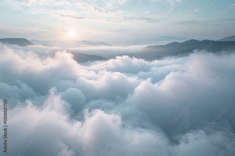 Fototapeta premium Dreamy White Fog and Hazy Cloud Background Design for Ethereal Aesthetics