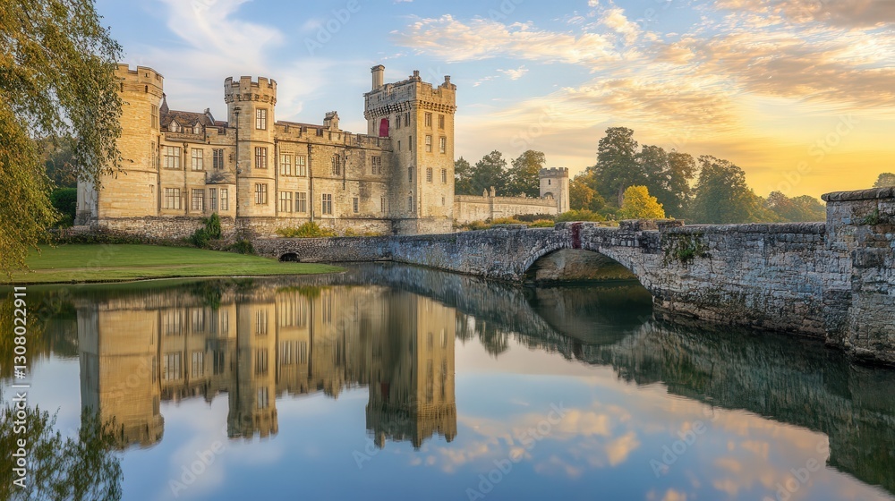 artwork of Leeds Castle architecture, capturing the historic essence artwork of Leeds Castle architecture, capturing the historic essence