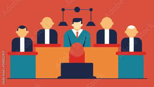 These descriptions can guide the creation of vector illustrations that capture the essence of a jurys deliberation process in a courtroom setting.