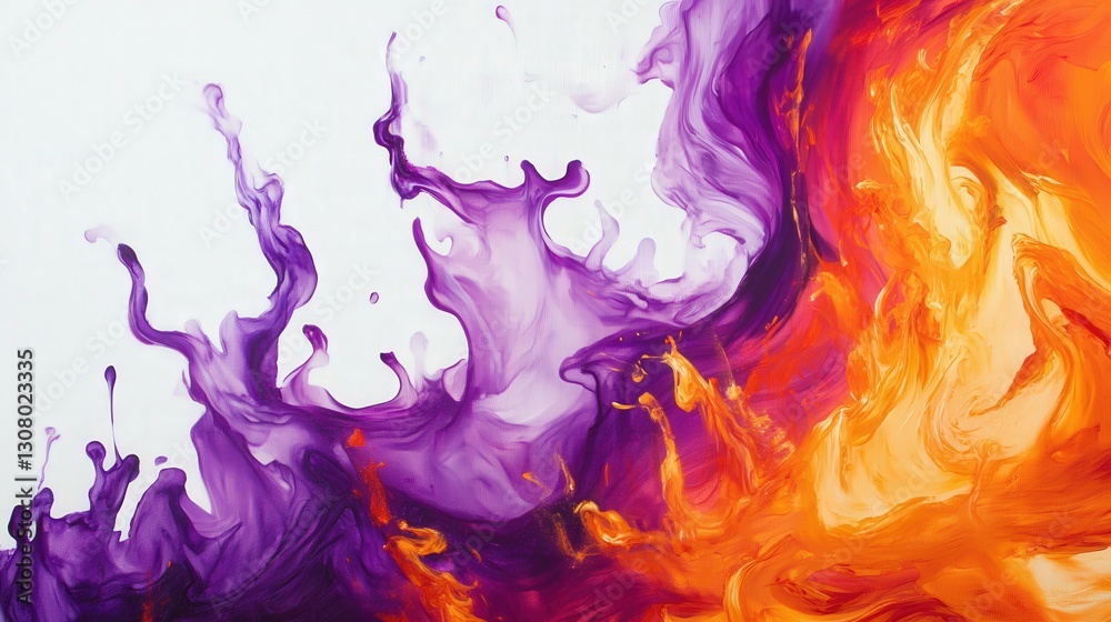 bright purple and orange flames, creating an energetic and dramatic effect with vivid color contrasts bright purple and orange flames, creating an energetic and dramatic effect with vivid color contrasts
