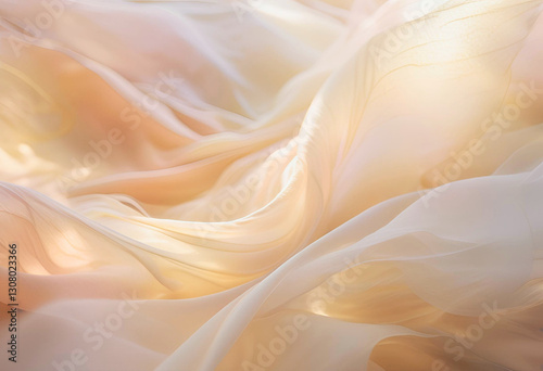 Flowing Pastel Fabric in Soft Light