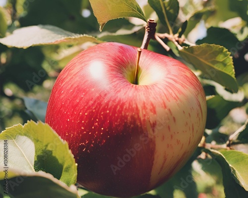 red apples on a branch