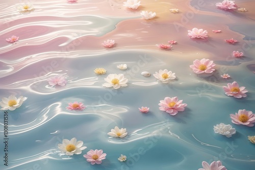 Tranquil Pastel Water Surfaces for a Serene Background