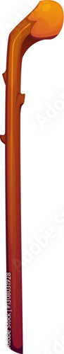 St Patrick day and Irish holiday symbol of blackthorn walking stick, cartoon vector. Saint Patrick day festival and Irish national holiday celebration symbol of Irish Shillelagh cane or walking stick