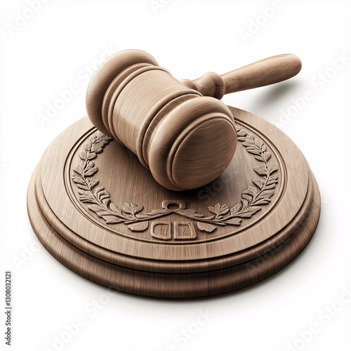 Wooden Gavel: Symbolic Authority in Justice and Courtroom Law Processes photo