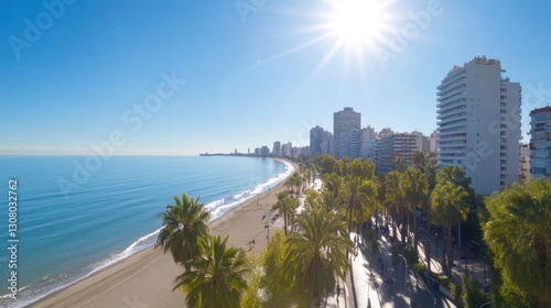 Wallpaper Mural Coastal city beach panorama sunny day Torontodigital.ca