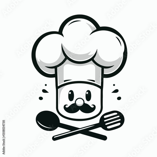 vector illustration of cooking hat and logo