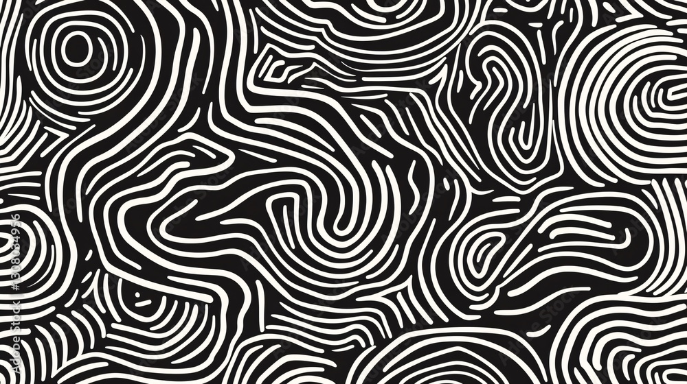 Obraz premium Abstract Seamless Monochrome Doodle Background