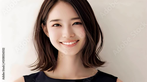 微笑みを浮かべる上品な若いアジア人女性 photo