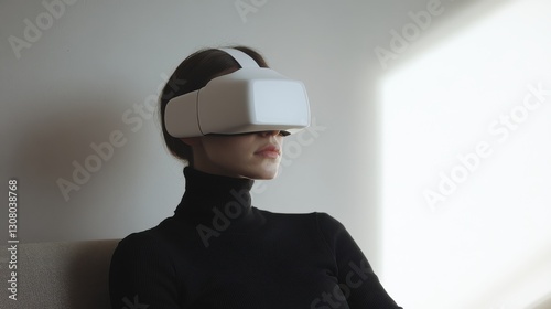 Woman wearing a VR headset