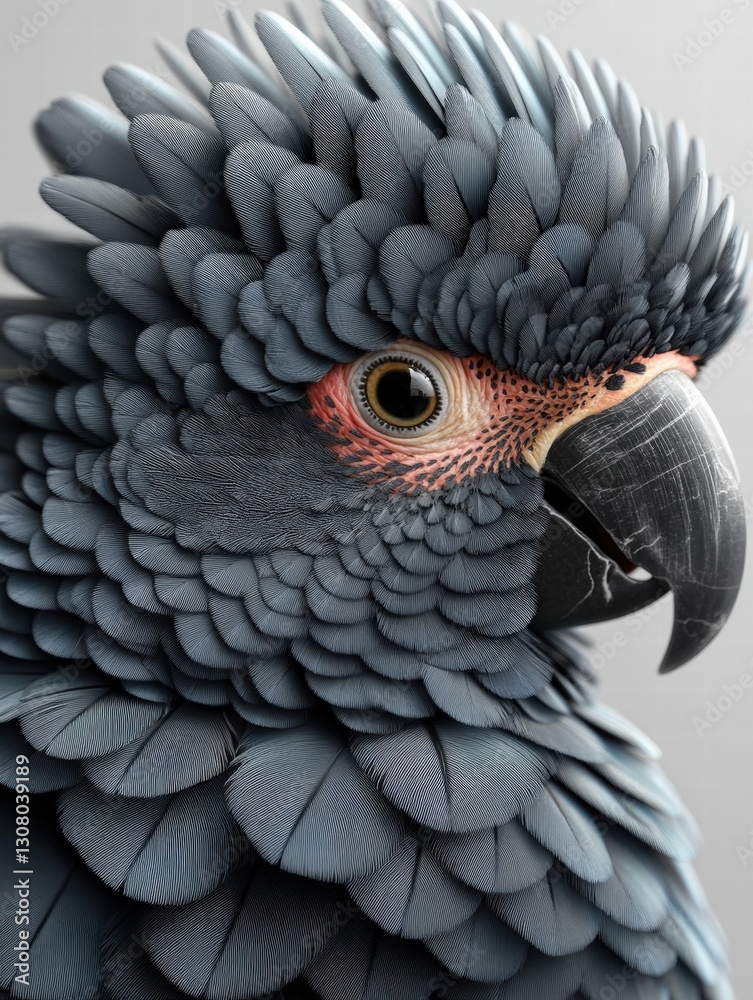 Obraz premium Close-up view of a colorful parrot's head showcasing its brilliant feathers and intense expression