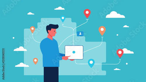 Route Optimization A map visualization where a manager adjusts delivery routes using an AI tool showing efficient paths and reduced travel times.