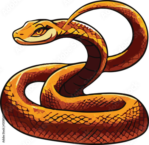 Vector illustration of a cartoon snake