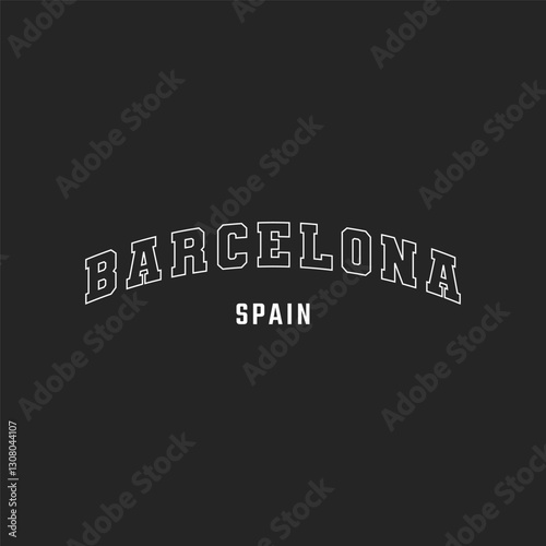 Barcelona Typography T shirt Design Print