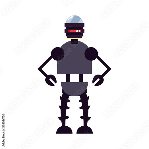 Vector image of a robot icon with a white background