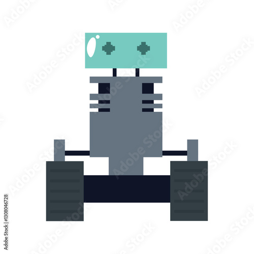 Vector image of a robot icon with a white background