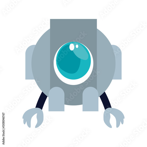 Vector image of a robot icon with a white background