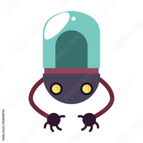 Vector image of a robot icon with a white background