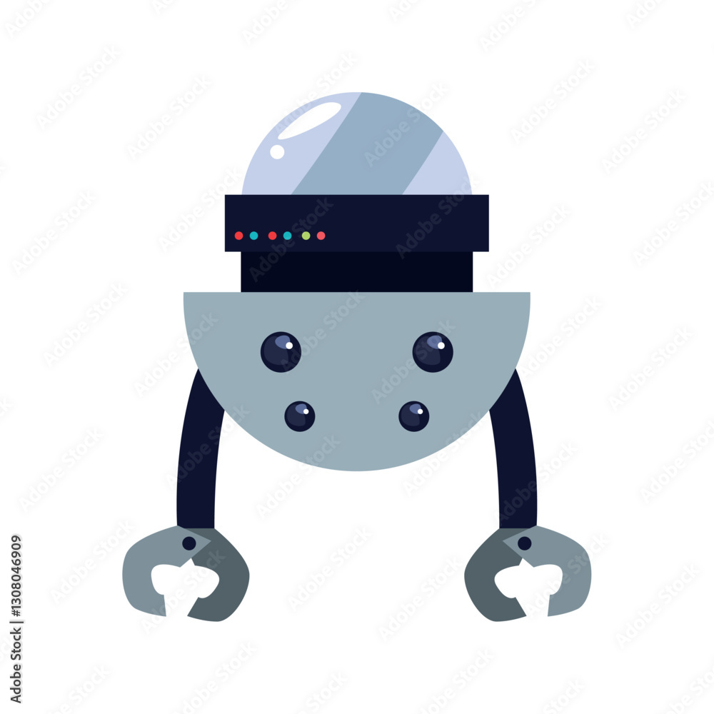 Vector image of a robot icon with a white background Vector image of a robot icon with a white background