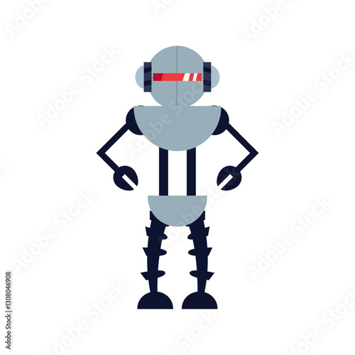 Vector image of a robot icon with a white background
