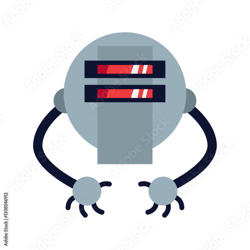 Vector image of a robot icon with a white background