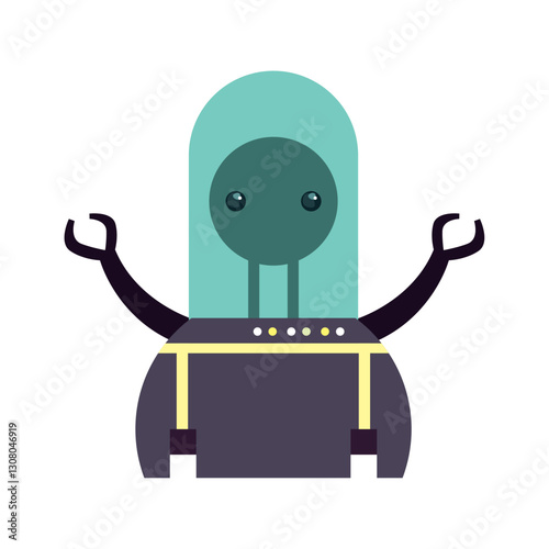 Vector image of a robot icon with a white background