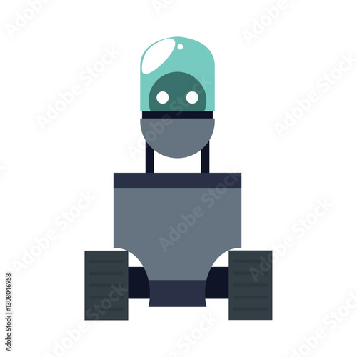 Vector image of a robot icon with a white background