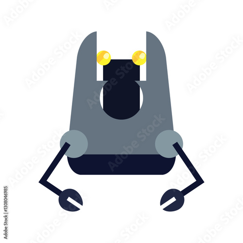 Vector image of a robot icon with a white background