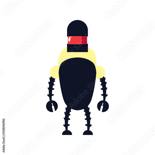 Vector image of a robot icon with a white background