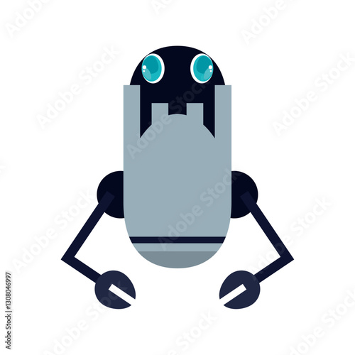 Vector image of a robot icon with a white background