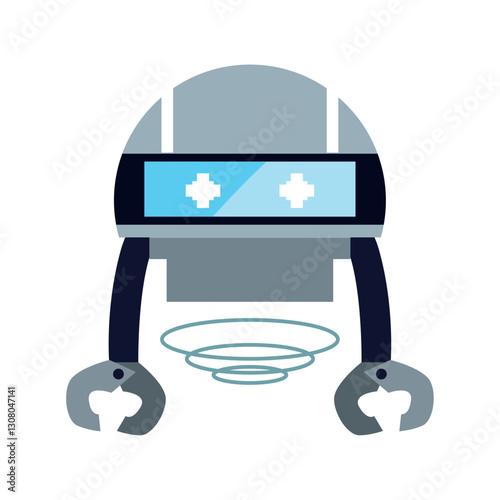 Vector image of a robot icon with a white background