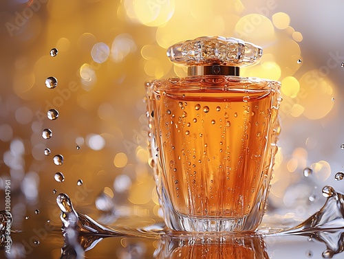 Amber Perfume in Water Splash