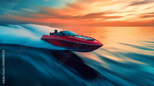 Obraz na płótnie boat, speed, water, yacht, ship, speedboat, red, sea, car, motor, transport, transportation, travel, isolated, fast, vector, sport, illustration, cruise, summer, plane, ufo, airplane, motorboat, nauti w salonie