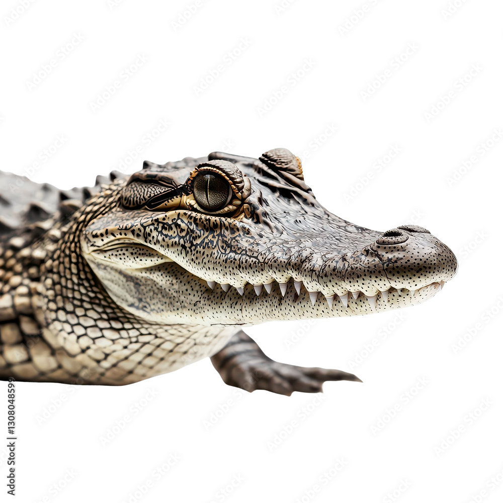 Obraz premium Close-up of a crocodile's textured snout and eyes