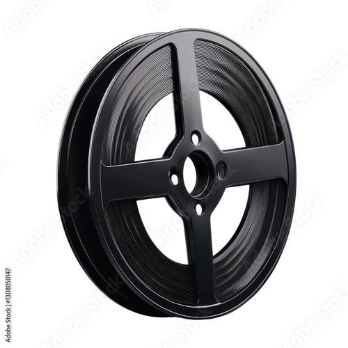 Sleek black alloy wheel design on a white background