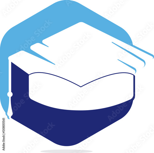 Graduation cap vector logo design. Education logo template. Institutional and educational vector logo design.