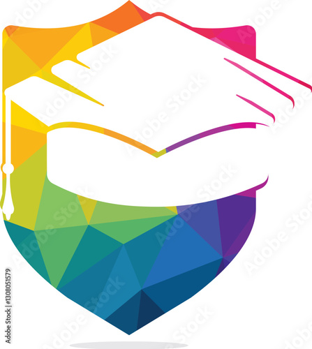 Graduation cap vector logo design. Education logo template. Institutional and educational vector logo design.