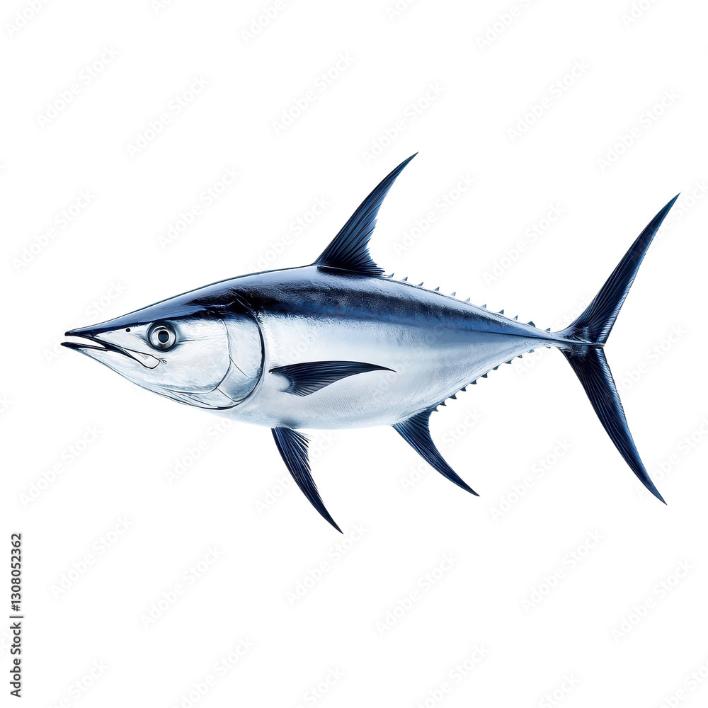 Obraz premium Realistic illustration of a bluefin tuna swimming