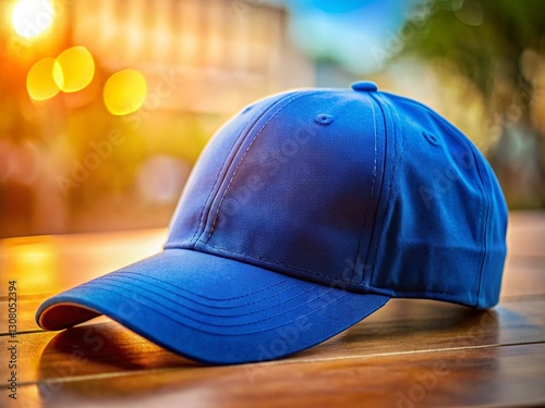 Wallpaper Mural Classic Blue Baseball Cap: Adjustable Strap, Casual & Sporty Style Stock Photo Torontodigital.ca