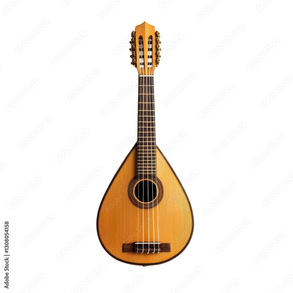Obraz premium Traditional wooden mandolin with intricate detailing