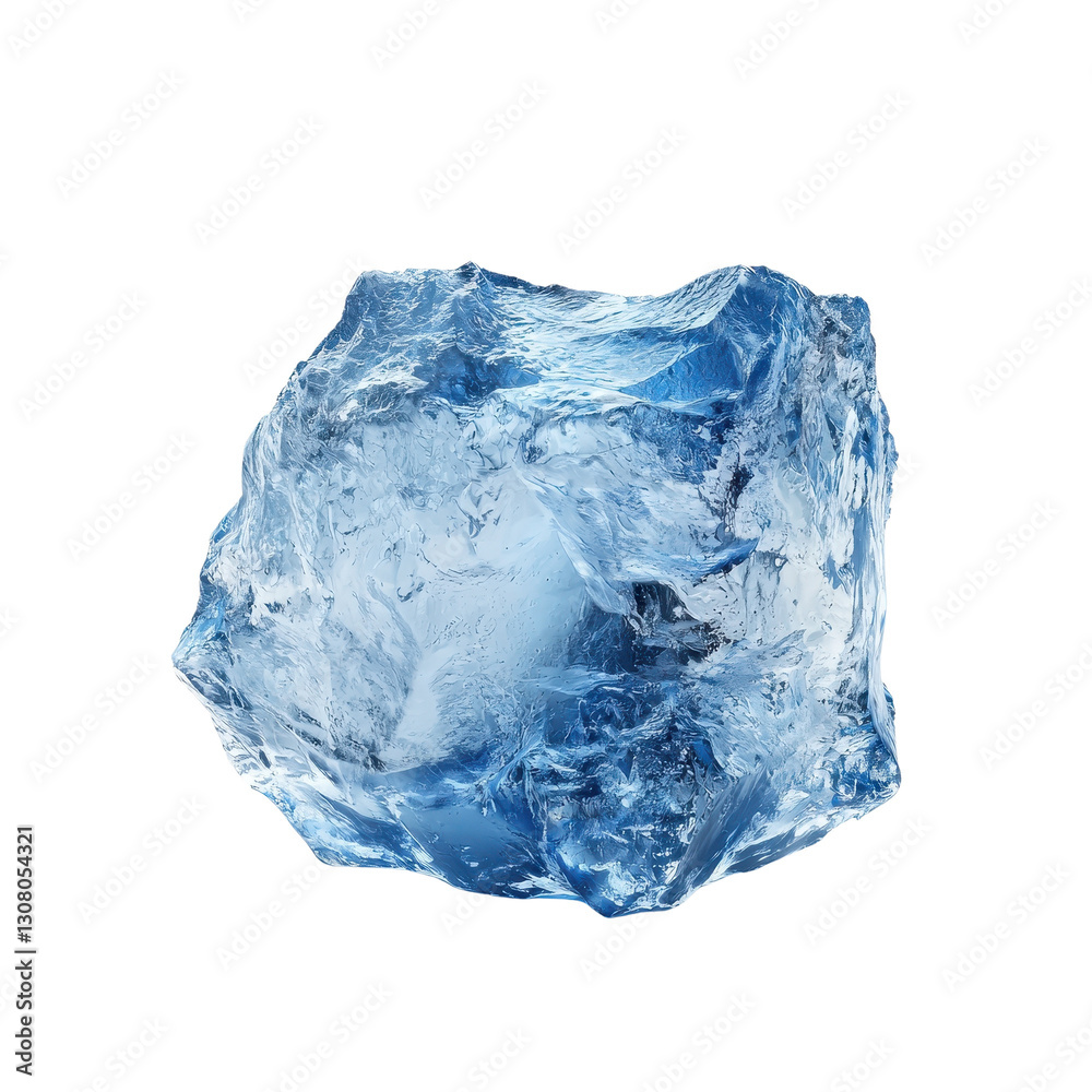 Fototapeta premium Glacial ice chunk with vibrant blue hues