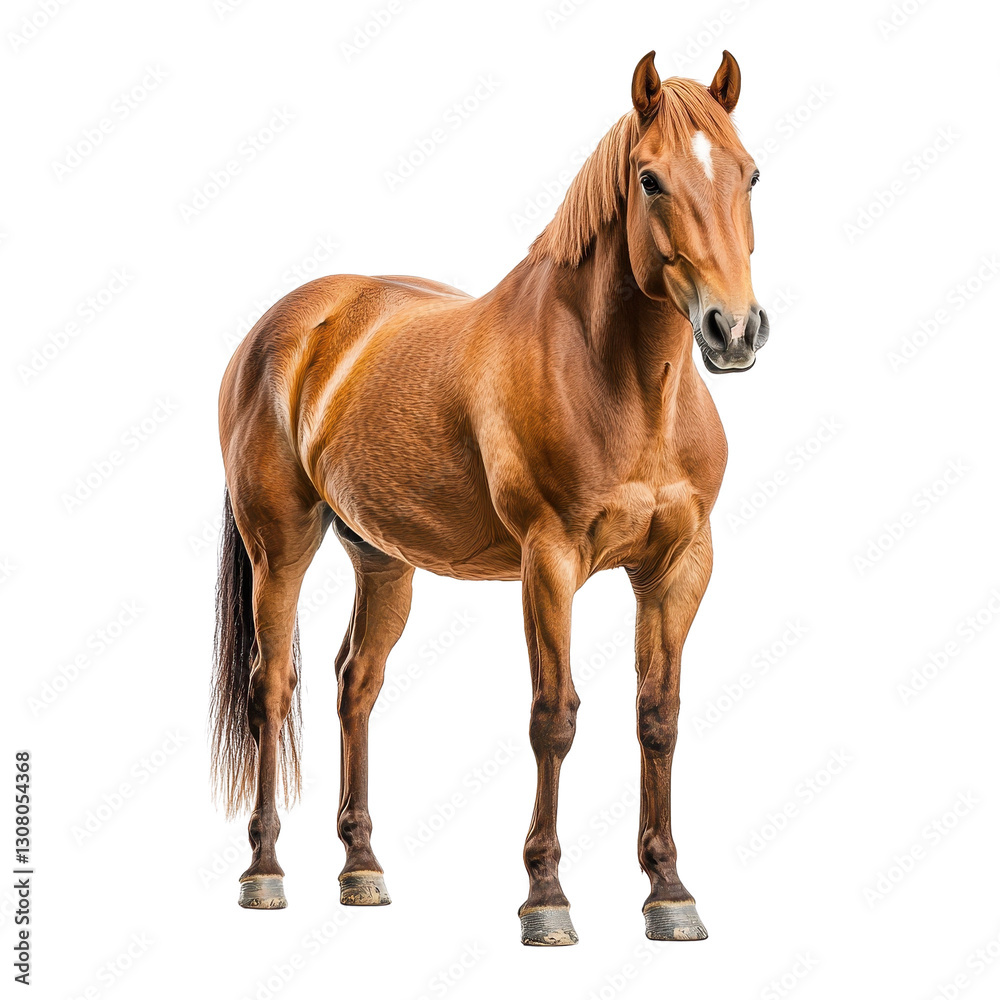 Obraz premium Majestic chestnut horse standing proudly