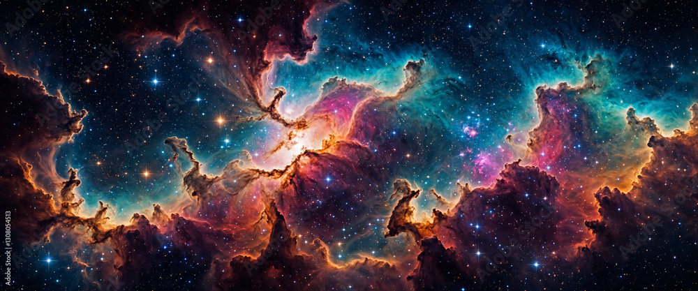 a mesmerizing look at a vibrant nebula in deep space with swirling clouds of cosmic gas and dust illuminated by stars a mesmerizing look at a vibrant nebula in deep space with swirling clouds of cosmic gas and dust illuminated by stars