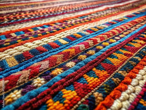 Close-up Candid Shot: Textured Rug with Varied Line Thicknesses
